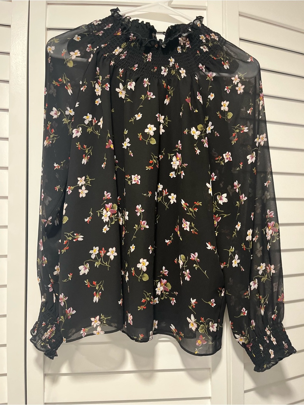 Madewell Floral Black Blouse